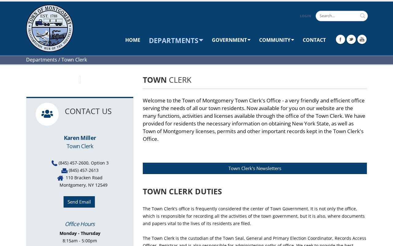Town of Montgomery residents directory Town Clerk records access