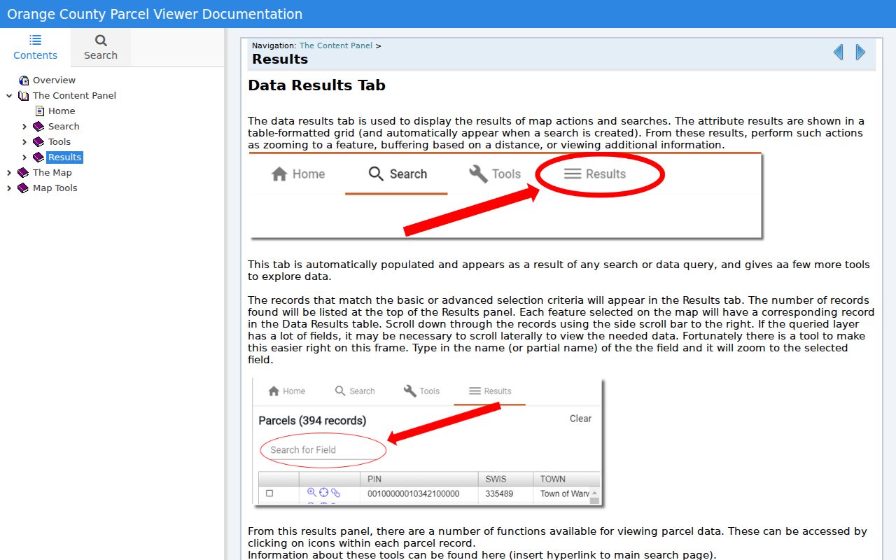 Town of Montgomery neighbors GIS buffer, export, and parcel-detail tools